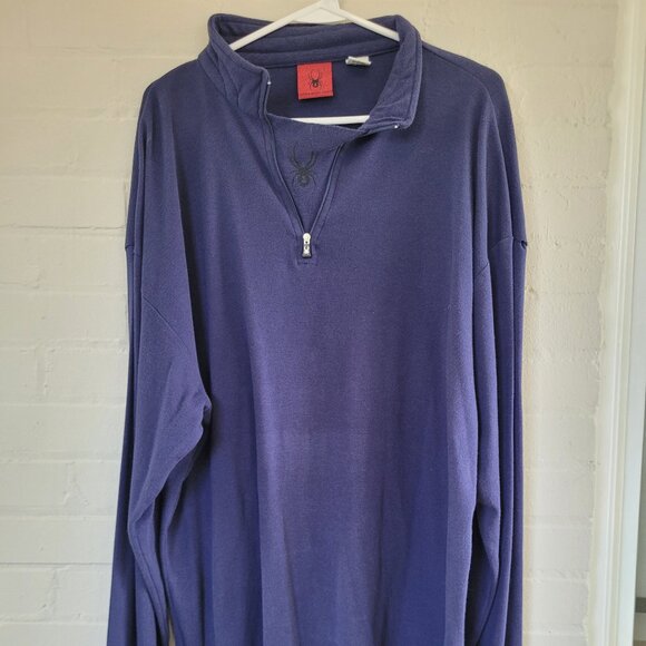 Spyder Active Sports Men's Quarter Zip Pullover Navy Blue XL - Picture 1 of 6